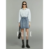 Ретро дизайнерское весеннее платье, небольшая джинсовая юбка