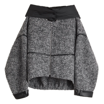 (Paris Series) ELLE Alpaca Wool Hooded Coat Womens 24 Winter Duck Down Filled Gray Wool Coat