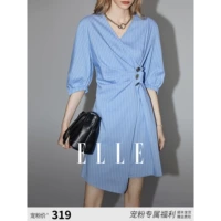 ELLE Синее дизайнерское летнее платье, летняя одежда, юбка, тренд сезона, яркий броский стиль