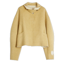 (100% sheep wool) ELLE casual short double-sided woolen coat for women 2024 winter new woolen coat