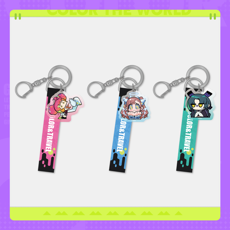 Biogames Doodle World Global Coloring Series Fun Acrylic Keychain