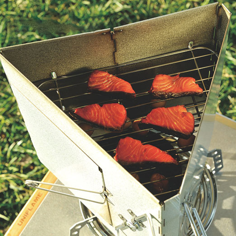 Japan Uniiflame Outdoor Folding Portable Smoked Oven Home Straight Fire Oven Smoked Meat Grilled Sausage Carbon Oven