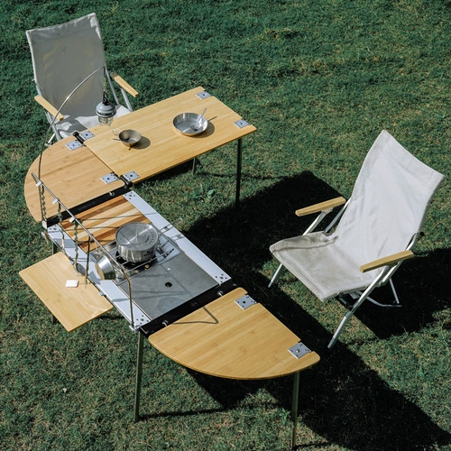 Xidengle Igt Table Mobile Kitchen Set Camping Camping Stagging Tabling, чтобы адаптироваться к домашнему кулинарному столу Curefeng Courtyard