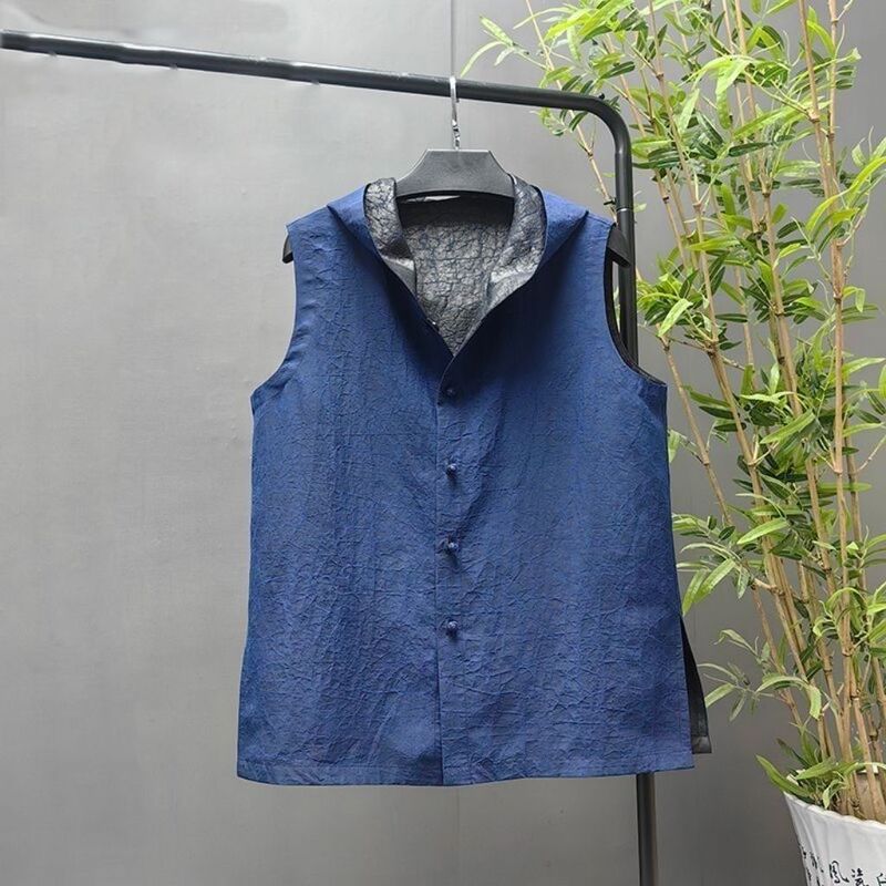 Intangible Cultural Heritage Xiangyun Silk Hooded Vest with Double-Sided Printing, Chinese Tang Suit Hooded Vest, Mulberry Silk Vest, Waistcoat, Jacket Intangible Cultural Heritage Xiangyun Silk Hooded Vest with Double-Sided Printing, Chinese Tang Suit Hooded Vest, Mulberry Silk Vest, Waistcoat, Jacket