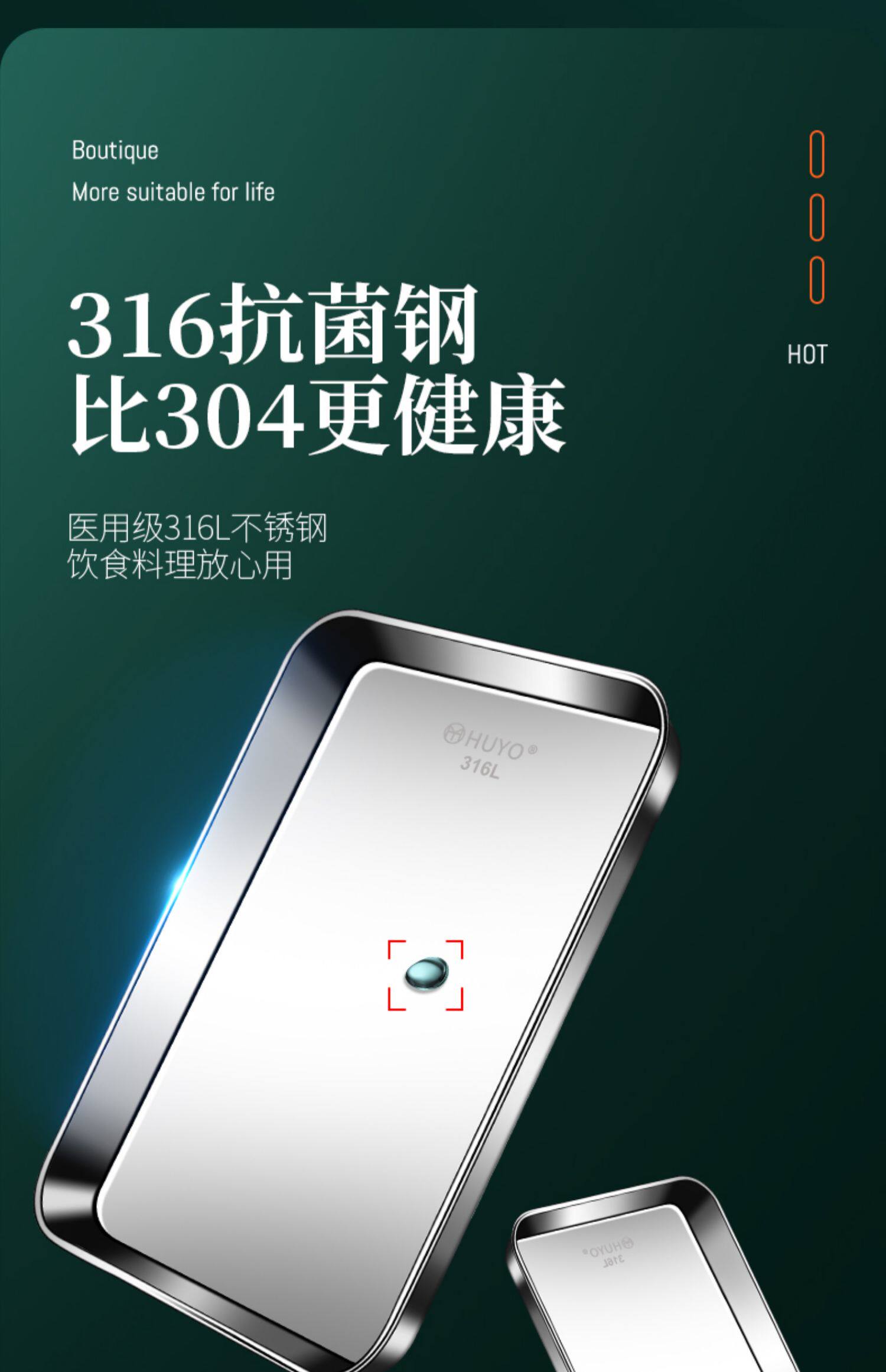 Лоток для гриля 316不锈钢烤盘家用烤肉盘长方形盘户外便携铁板烧盘烤鱼盘子商用