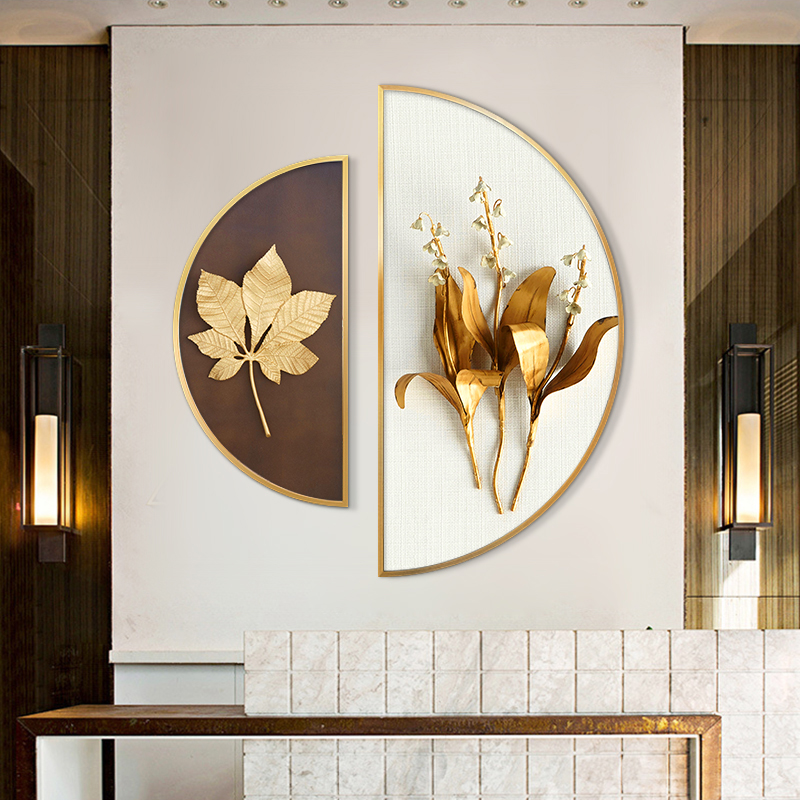 Genguan Decoration Painting Living Room Sofa Background Wall Modern Minimalist Creative Semi-circle Designer prototype room light and luxurious hang painting-Taobao