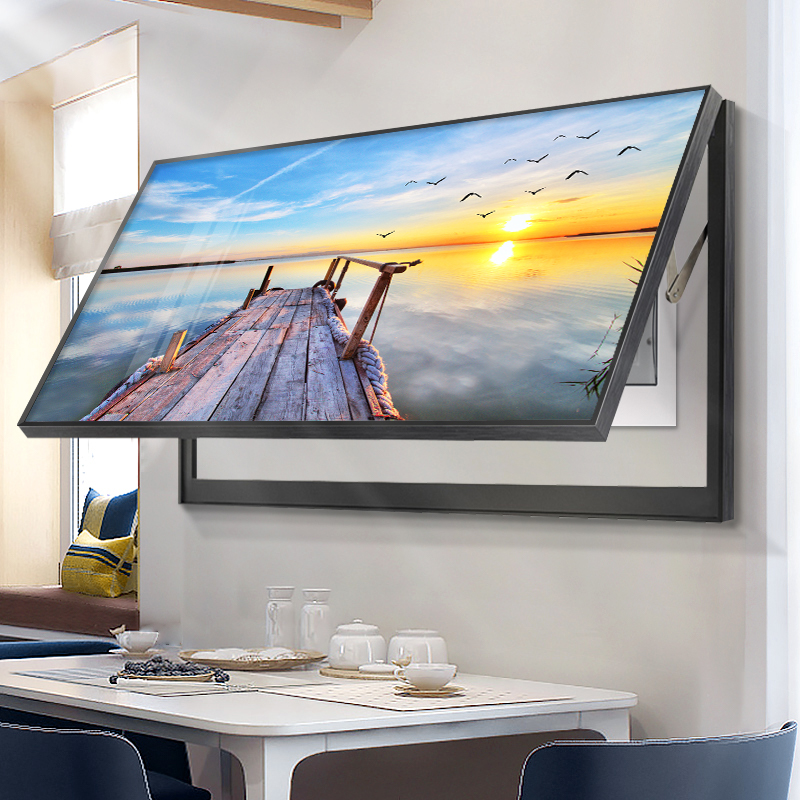 Sea View Dock Large Size Electric Meter Box Decoration Painting Free Punch Modern Brief Electric Box Shelter Box Customizable Big Picture-Taobao