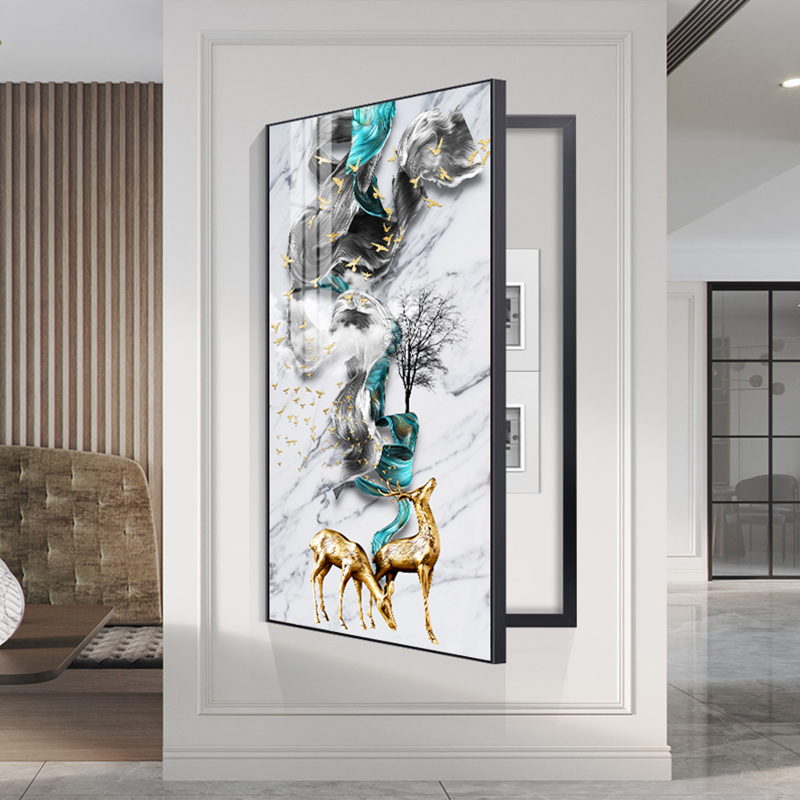 Large size electric meter box decoration painting modern minimalist vertical section of electric gate box shielded wall painting distribution box electric gate box hanging picture-Taobao