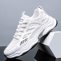 Nike Flies BREATHABLE 2022 NEW WEB FACE SPORTS SHOES MAN BOOMER SHOES SUMMER STYLE 100 LAP OLD DADDY RUNNING LITTLE WHITE SHOES