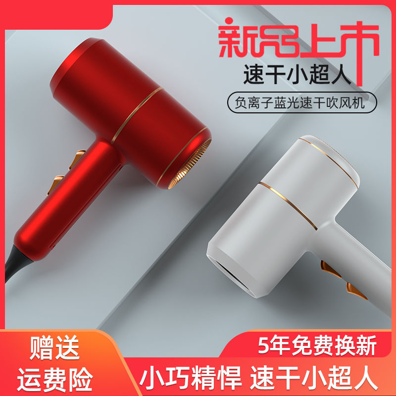 Hair Dryer Home Size Power Student Dormitory Mute Hair Dryer Cylinder Blue Light Negative Ion Hair Dryer Mesh Red
