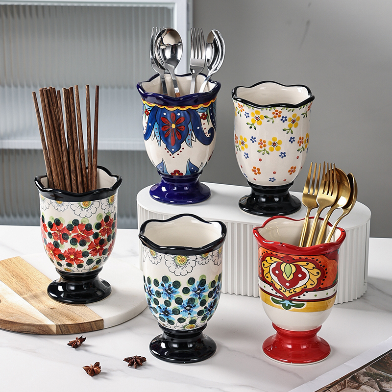 Polish-Style Ceramic Chopstick Holder Kitchen Storage Rack New High-Appearance Drainable Chopstick Container Household Knife and Fork Storage Box Polish-Style Ceramic Chopstick Holder Kitchen Storage Rack New High-Appearance Drainable Chopstick Container Household Knife and Fork Storage Box