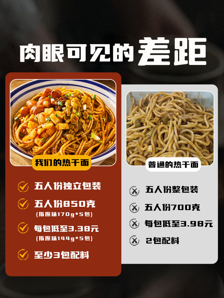 Wuhan Hot Dry Noodles, Authentic Hubei Specialty, Alkaline Water Noodles, Non-Fried Breakfast Instant Food, Dry Mixed Noodles, Free Shipping