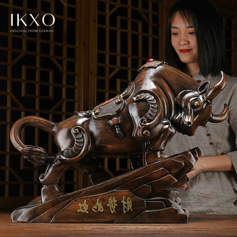 Lucky Feng Buffalo Ornament Wall Street Ox Office Boss Desk Decoration Ox Year Company Leader Opening Gift