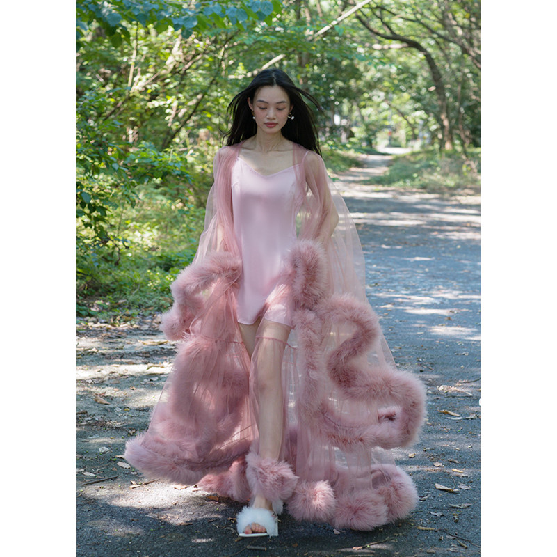 Sleeplate Premium Luxury Sense Pink Nine Fox Bride Married Morning Ross Two Pieces