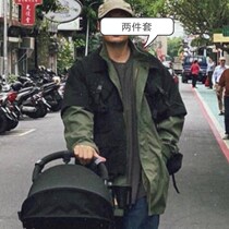 Shawen Le Japanese retro tide brand ins two-piece vest four-bag tooling jacket men loose military wind jacket