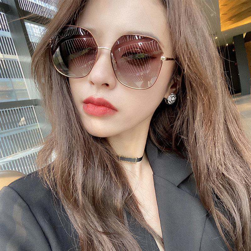 2021 new polarized sunglasses women's summer sunscreen anti-UV glasses net red tide big face thin sunglasses