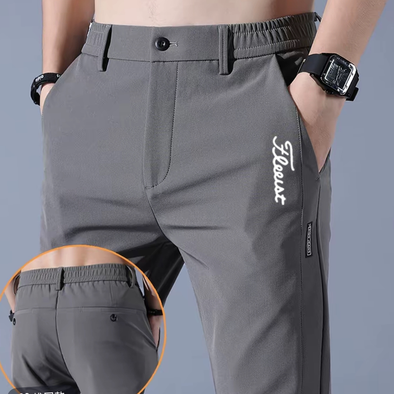 Exported Golf Pants for Men from Japan, South Korea, and Taiwan, Summer Sports Thin Breathable Long Pants with Semi-Elastic Waist Golf Pants