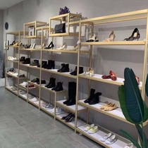 Shoe Rack Show Rack Titanium Aluminum Alloy Custom Shelving Shoes Shop Supermarket Adult Shoes Clothing Store By Wall Commercial Children Shoes
