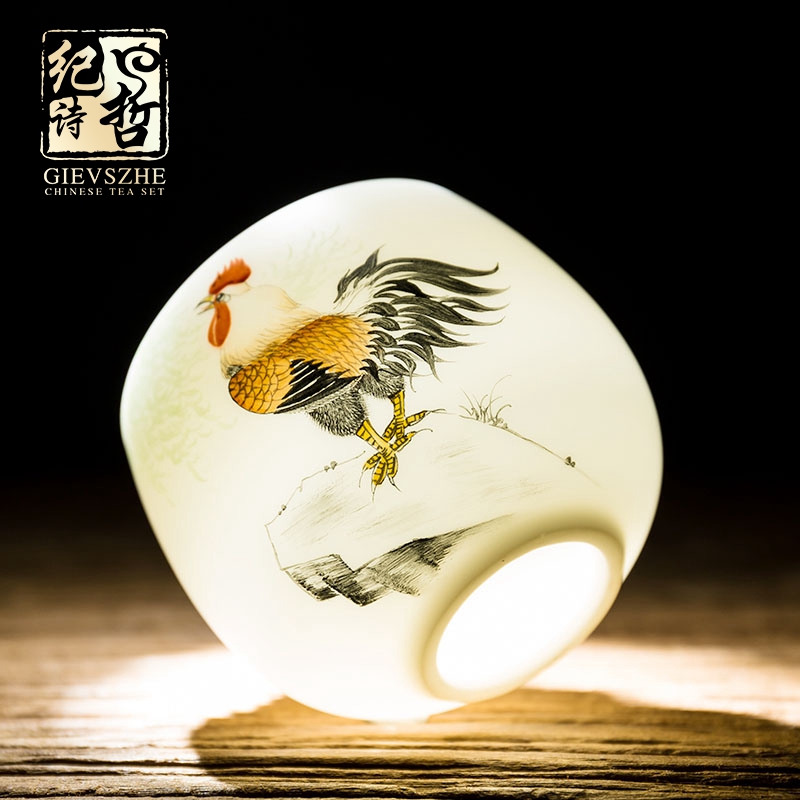 Chronicle Master Cup Twelve Zodiac Yu Single Cup Ceramic Tea Cup White Ceramic Cup Private custom light luxury