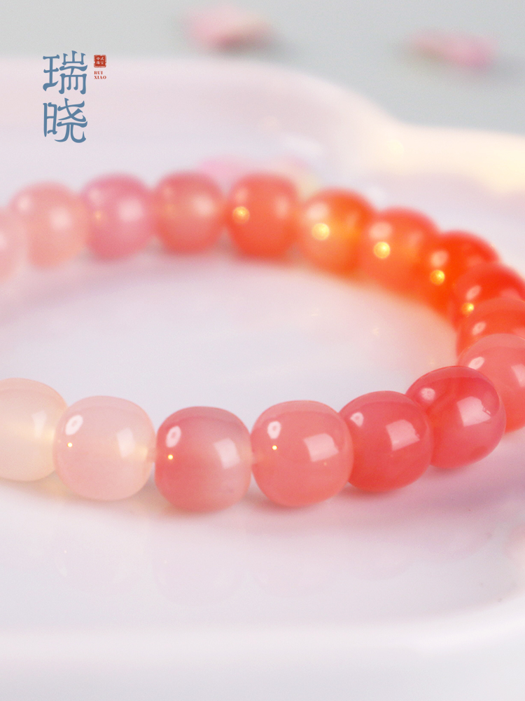 Ruixiao Sheng changed the natural salt source of the Hanuo string female transshipment beads red 8mm bracelet new Chinese - style jewelry