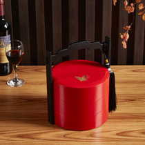 Wooden basket food box Dried fruit box Multi-layer lacquerware Home decoration Model room decoration Wedding gift promotion