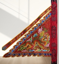 Hot selling fine embroidery dragon flag five color flag double sided flag embroidery