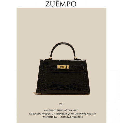 Кожаная маленькая сумка на одно плечо, ремешок для сумки, небольшая сумка, изысканный стиль, воловья кожа, крокодиловый принт, из натуральной кожи