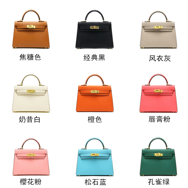2026 New Second-Generation Kelly Bag for Women, Small Mini Genuine Leather Handbag, Trendy Shoulder and Crossbody Bag