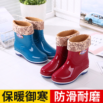 Short tube shoes female low-gang plumbing water shoes low-tube waterproof shoes low-barrel kitchen waterproof shoes fashionable lady mid-sized rain boots