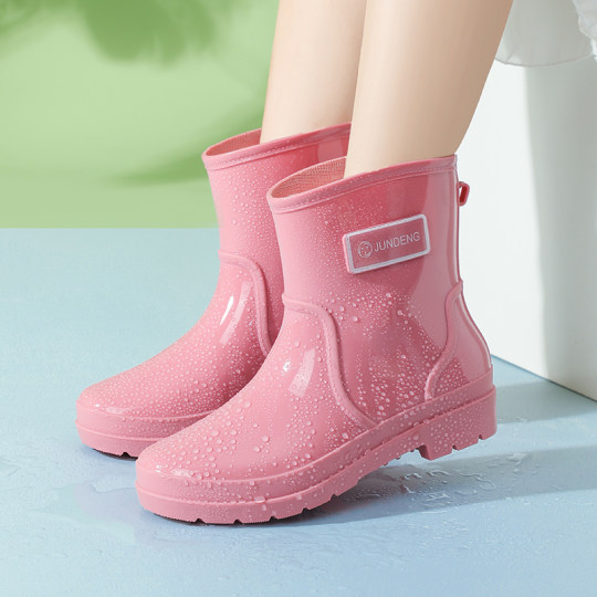 时尚百搭雨鞋女短筒雨水靴防滑低筒水鞋成人外穿加绒保暖防水鞋女