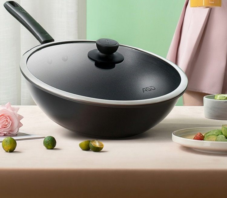 ASD Ai Shida CL32U2Q non-stick frying pan large stir fry tip round bottom 32cm no pot ear gas stove dedicated