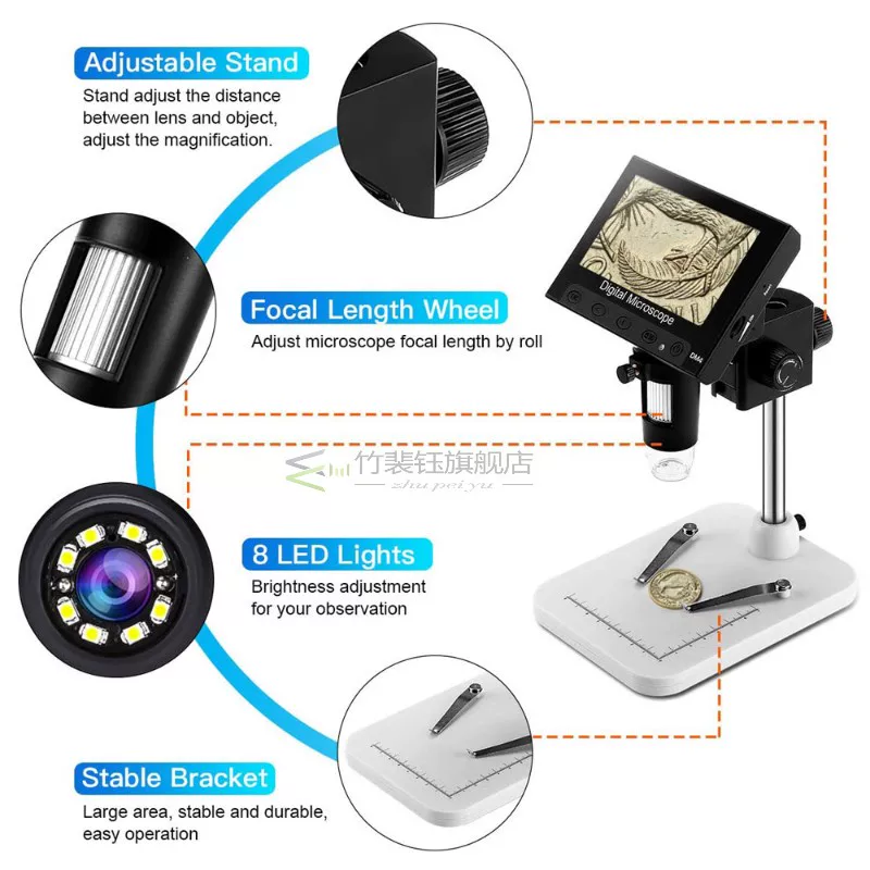 4.3 inch LCD Digital SB Microscope Endoscope Record 1000X Ma
