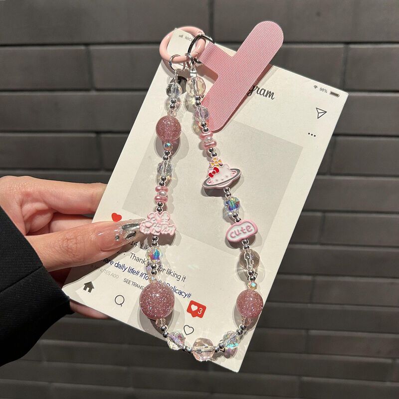 Princess, Please Get Rich! New Alloy Phone Case Lanyard, High-End Handmade DIY Beading