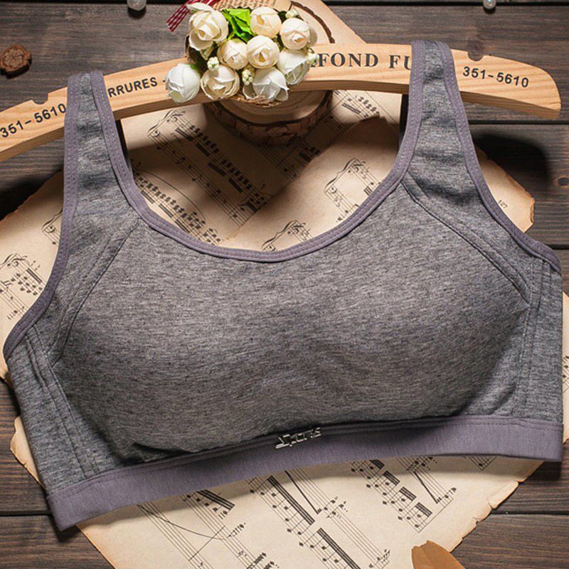 Korean version Small breasted pure cotton thin section No steel ring Sport bra junior high school student Underwear Vest Wrap Chest