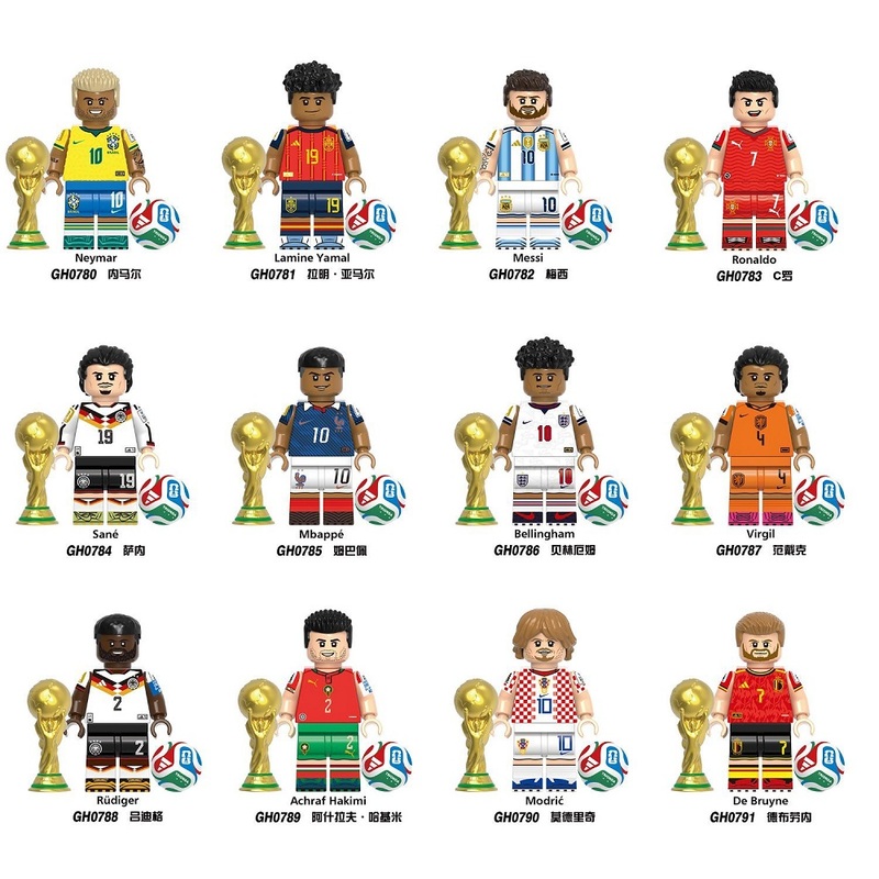 Cristiano Ronaldo, Messi, Mbappé, Haaland G0200, Neymar G0201, Kane G0202, Football Figures G0203 Cristiano Ronaldo, Messi, Mbappé, Haaland G0200, Neymar G0201, Kane G0202, Football Figures G0203