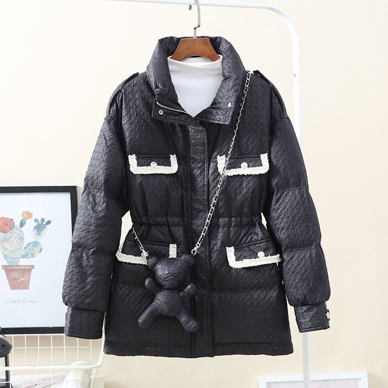 Large size women's clothing 2020 Winter new small balsamic wind cotton clothes women closeted waist display slim fashion stand cotton padded jacket tide