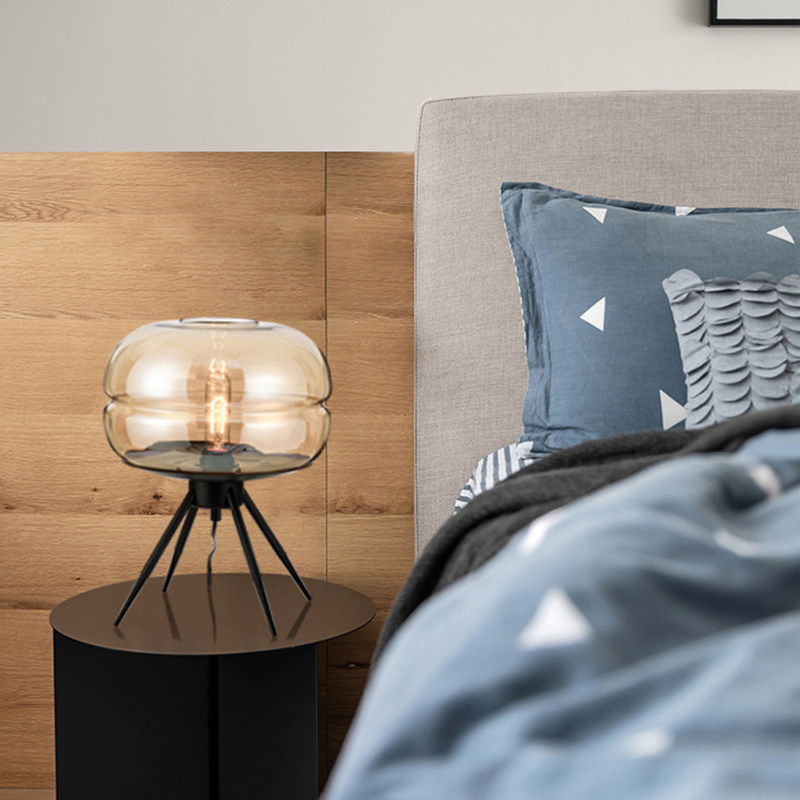 European reading desk lamp bedroom bedside lamp light luxury modern simple North European and American eye protection glass table lamp plug-in type