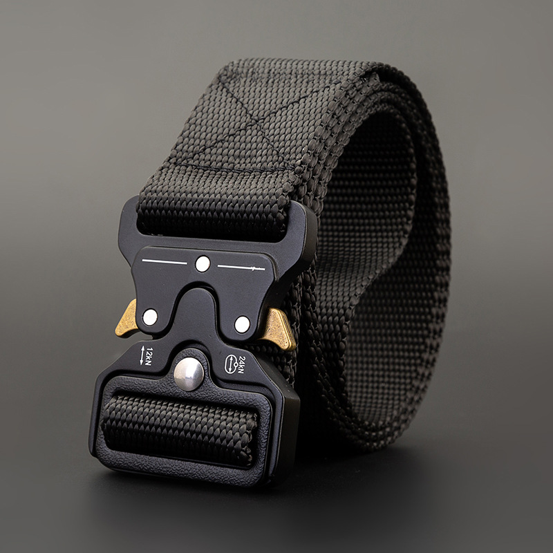 Men's 3 8CM Outdoor Tactical belt Multi-functional insertion buckle belt Nylon Canvas Student Military Training Camouflak 100 Hitch