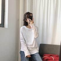 Long-sleeved t-shirt womens 2022 new Korean shirt sleeves slim cotton bottoming shirt early autumn Korean top women