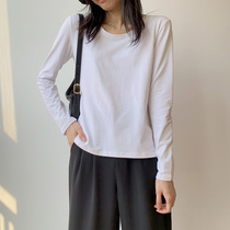 Autumn commuting white long-sleeved t-shirt womens low-necked u-neck slim bottoming shirt inner top womens autumn and winter 2022 new