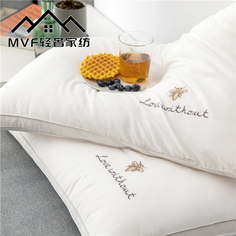 MVF hotel pillow soft pillow core a pair of household non-collapse and non-deformed cervical vertebra protection to help sleep five-star super soft