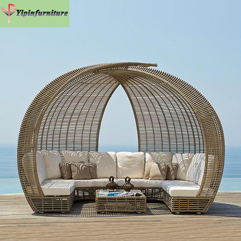 Outdoor Rattan Sofa Bed Open-air Hotel Waterproof Rattan Chair Creative Net Red Bird Nest Outdoor Terrace large rattan furniture-Taobao