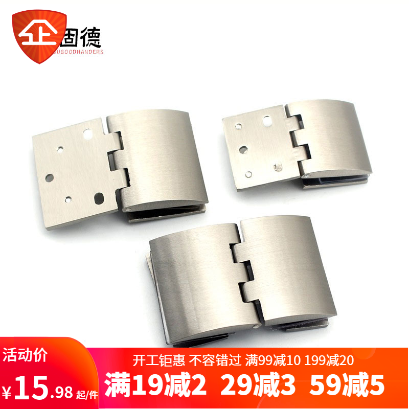 304 stainless steel heavy unframed glass exhibition cabinet door hinge square wine cabinet hinge single double door fixing clip fitting