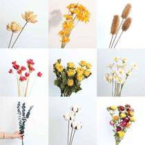 Dried Flowers Bouquet Rose Dry Flower Ugali Gold Ball Full of Star Net Red Ins Home Residence Decoration Living Room DIY Pendulum