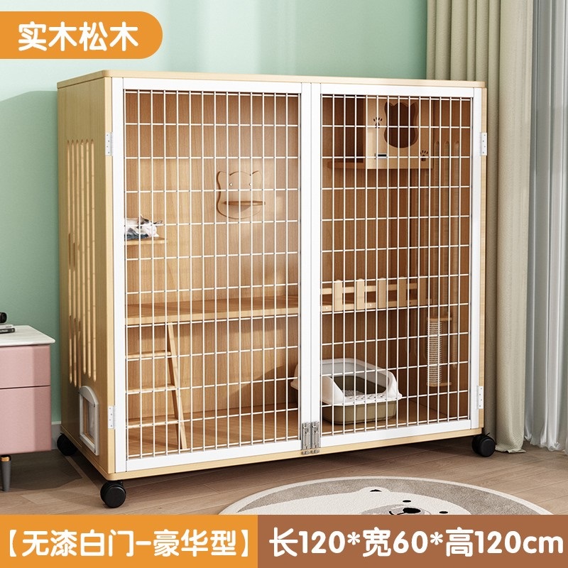 Solid wood luxury villa cat house home can indoor cat house large free space cat cabinet cat cage cat house cat