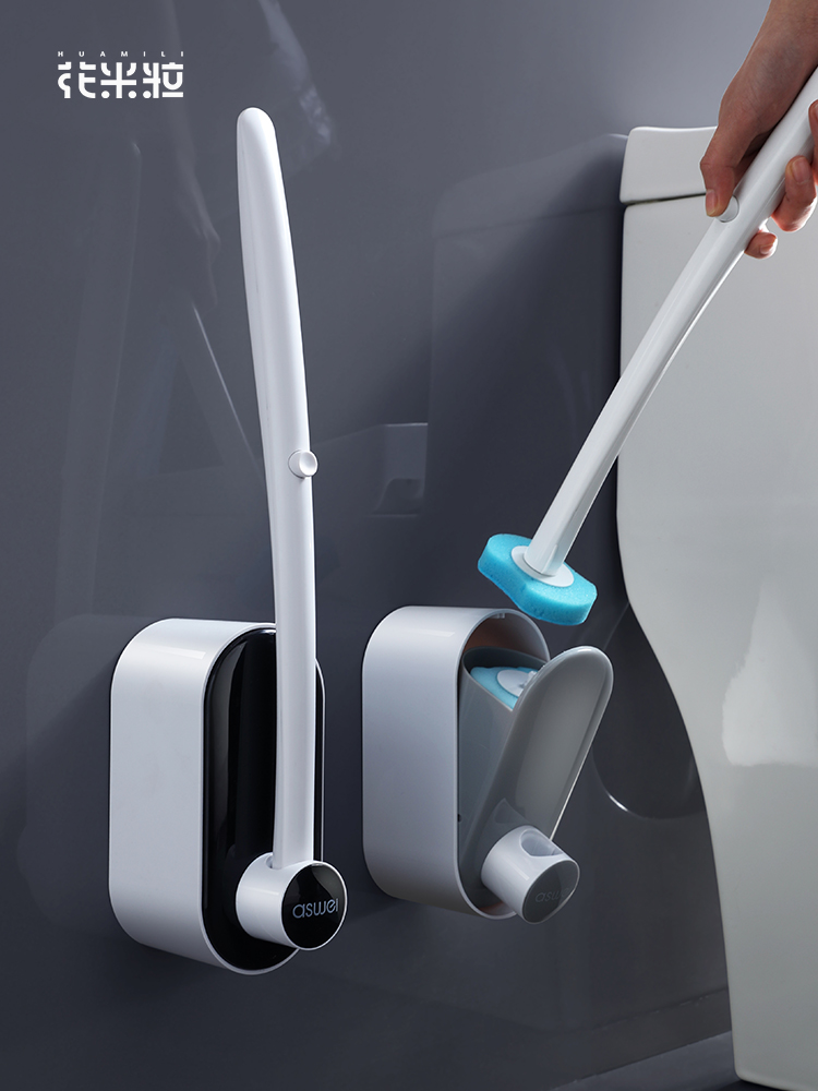 Disposable toilet brush Wall-mounted throwable advanced toilet artifact brush no dead angle household powder room set
