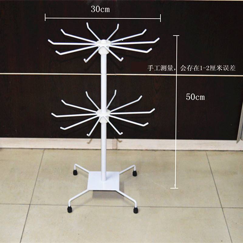 Shop toy shelf jewelry iron frame stall multi-functional head rope socks shelf multi-layer rotating display rack hanger