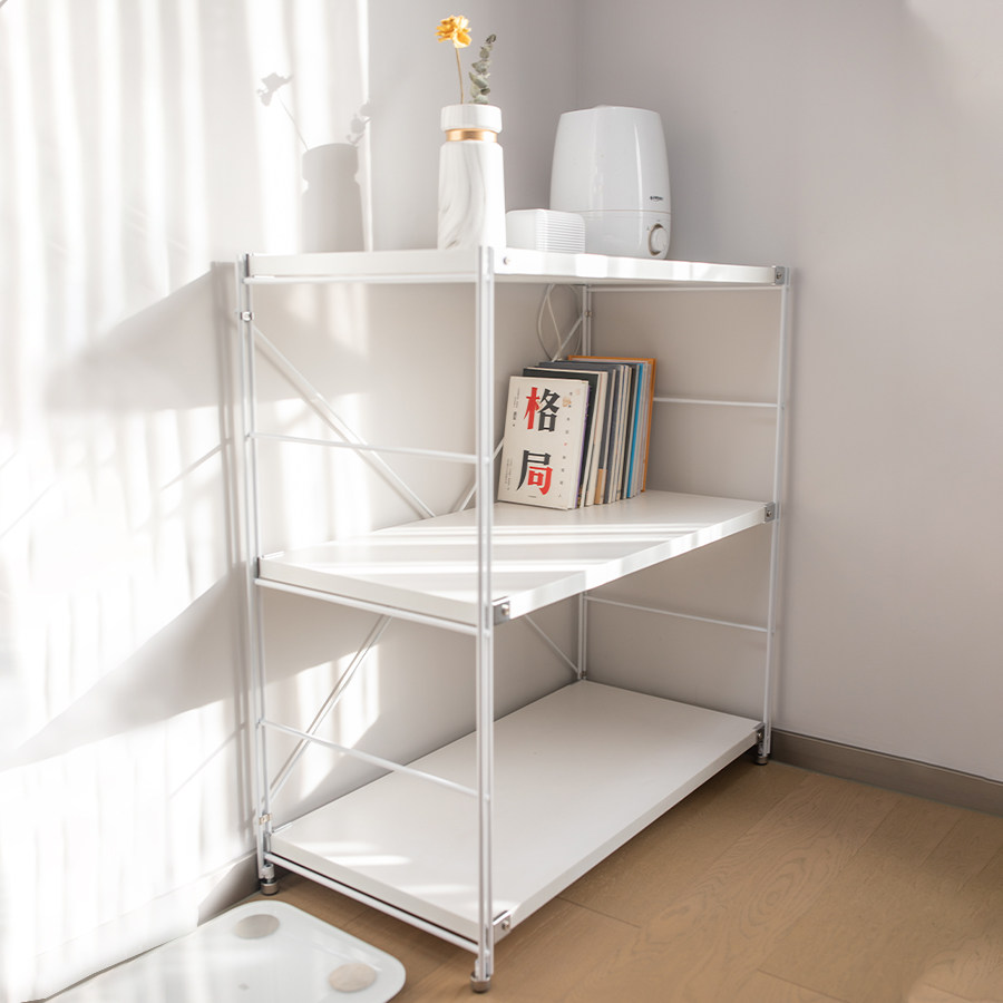 Products And Home Shelve Day Style Brief Multifunction White Floor Shelves Iron Art Kitchenette KITCHEN STORAGE Multilayer Rack