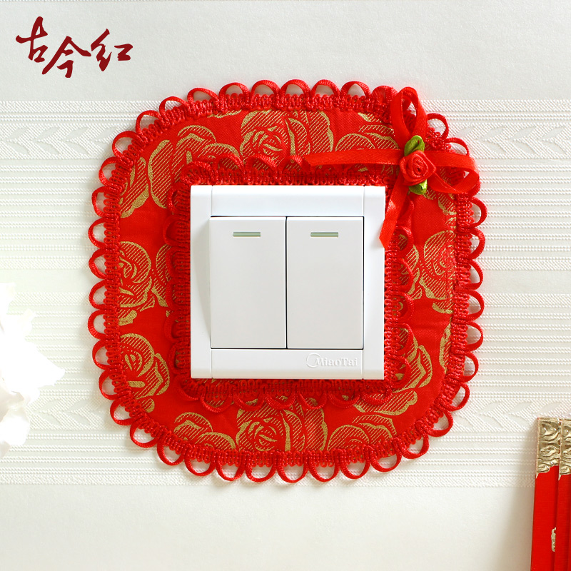 Switch stickers decorative wall stickers home protective cover fabric light switch panel decorative stickers cover creative personality self-adhesive