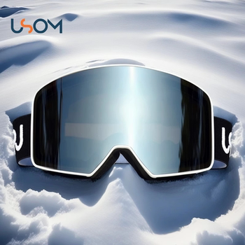 Usom Ski Goggles, Double-Layer Anti-Fog Snow Goggles, Magnetic Ski Goggles for Men and Women, Suitable for Nearsightedness